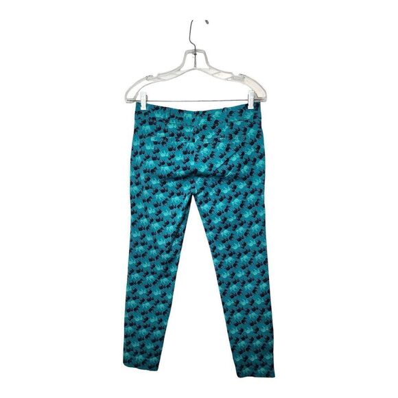 New York & Company Blue Patterned Ankle Pants - Picture 2 of 9